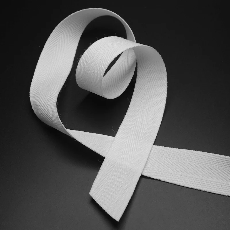 Ruban Sergé de Polyester & Nylon | 19 mm | Blanc
