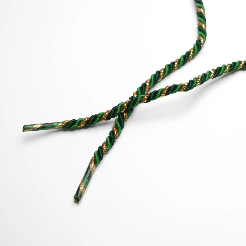Cordon | Vert & Or | 4 mm
