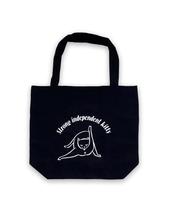Tote Bag en coton épais noir - Kitty