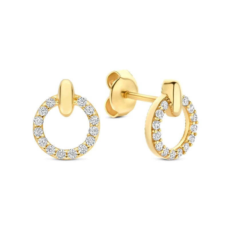 Beloro Jewels Monte Napoleone Irene boucles d'oreilles en or 9 carats avec pierres en zirconium BO360124