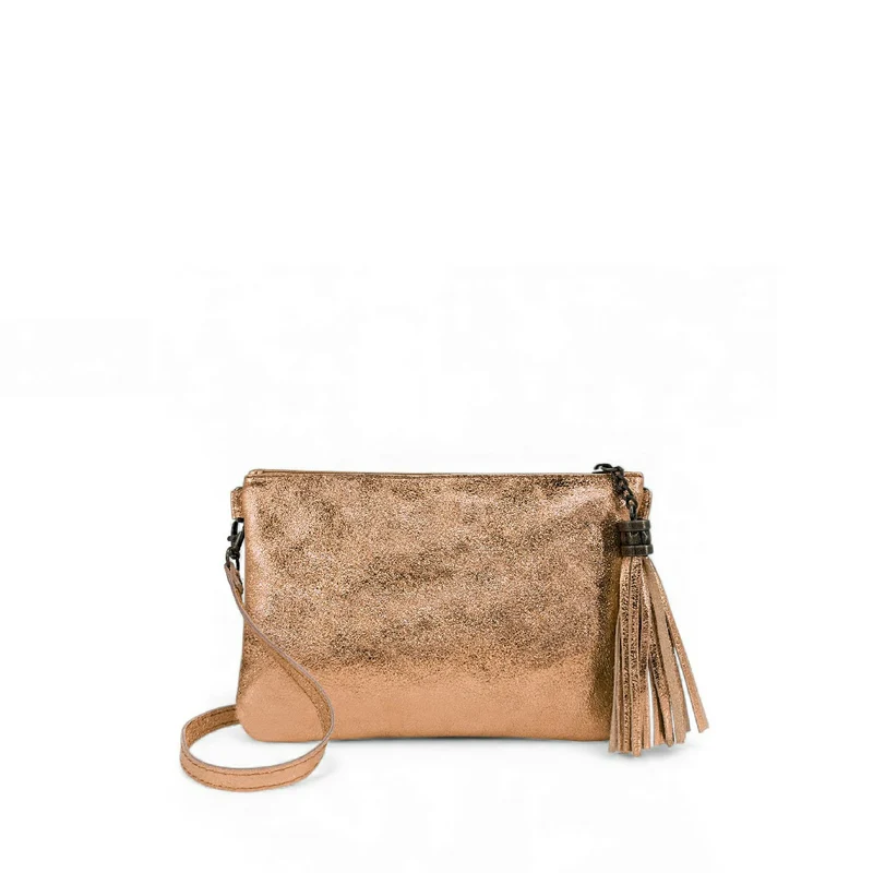 Sac pochette en cuir irisé MORGANE Or rose