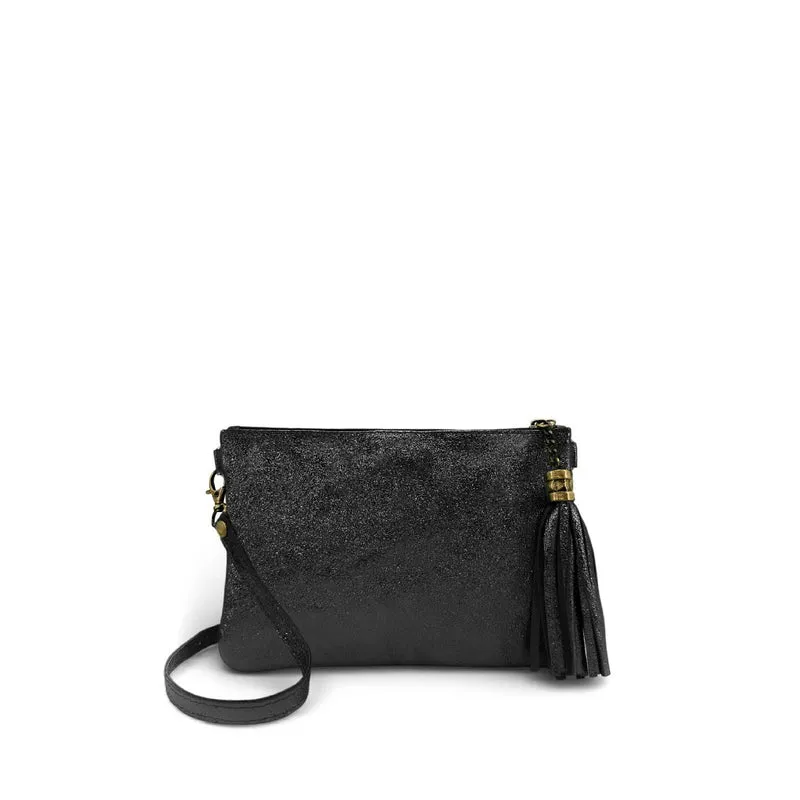 Sac pochette en cuir irisé MORGANE Noir irisé