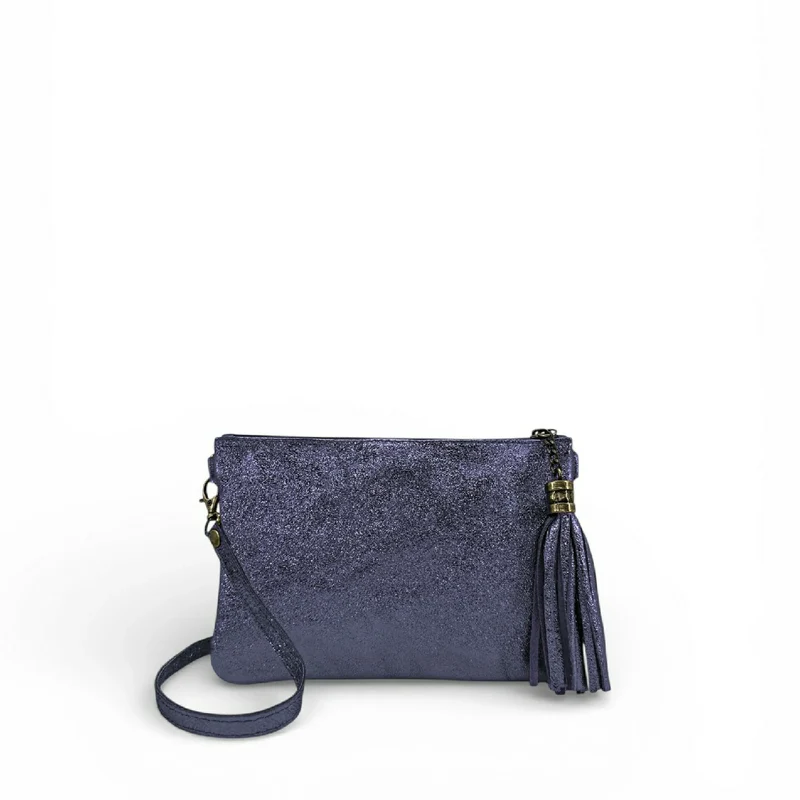 Sac pochette en cuir irisé MORGANE Nuit étoilée