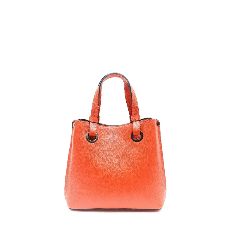 Sac à main en cuir grainé italien GENÈVE Orange