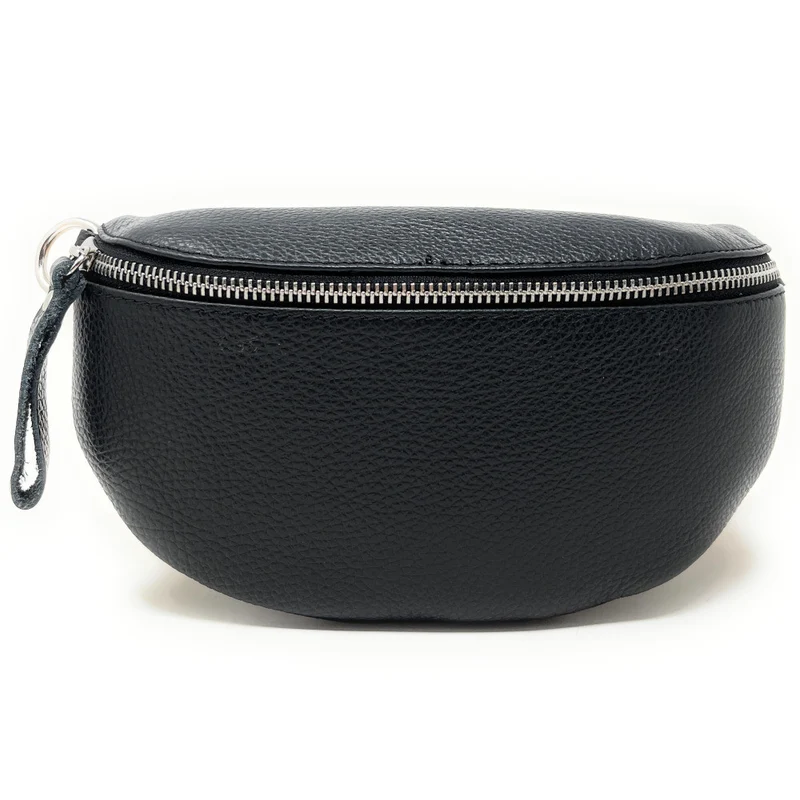 Sac banane en cuir grainé LOU Noir
