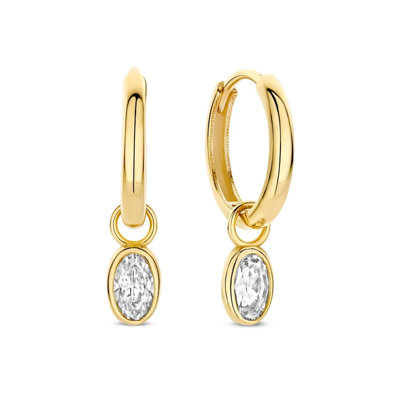 Isabel Bernard Le Marais Sophie Créoles en Or 14 Carats avec Pierre de Zirconium IB360293