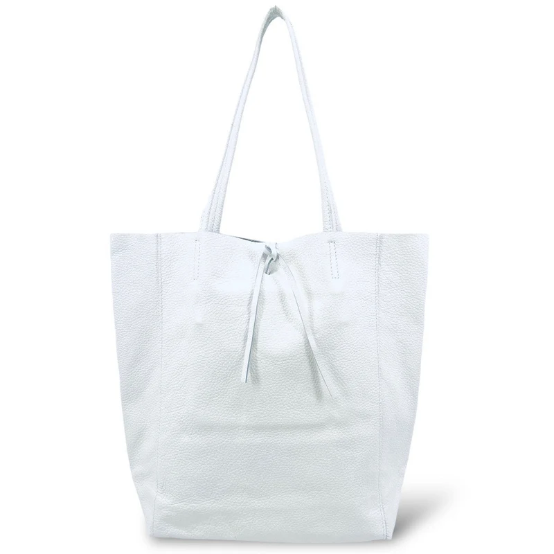 Sac cabas en cuir grainé NICE Blanc