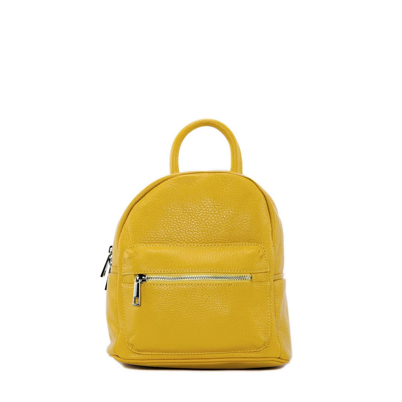 Sac à dos en cuir grainé LITTLE KYOTO Jaune tournesol