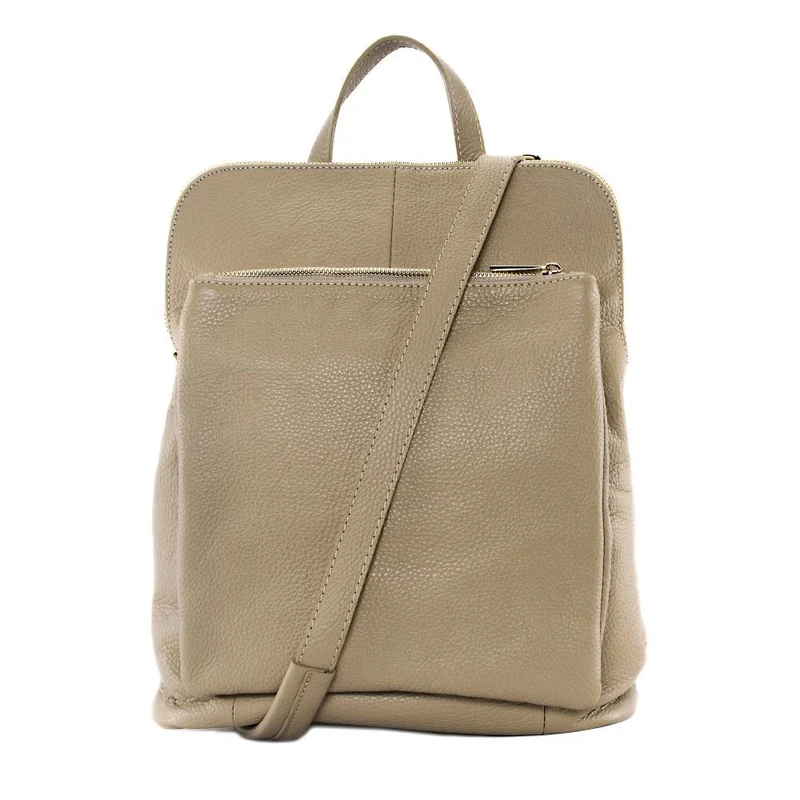 Sac à dos en cuir grainé CORFOU Taupe