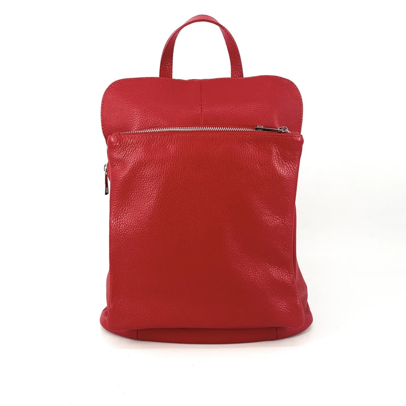 Sac à dos en cuir grainé CORFOU Rouge garance