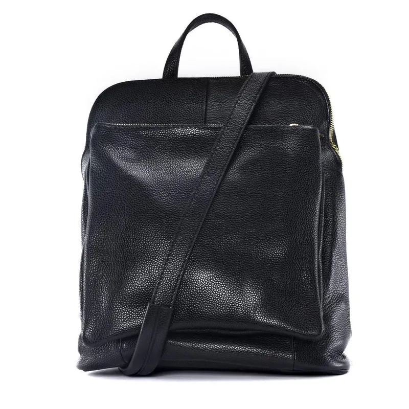 Sac à dos en cuir grainé CORFOU Noir
