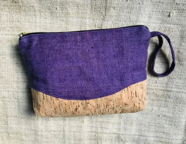 Grande pochette en chanvre et liège - Plusieurs coloris