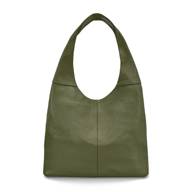 Sac HOBO en cuir grainé ELLEN Kaki