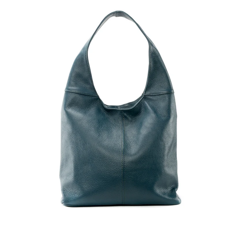 Sac HOBO en cuir grainé ELLEN Bleu vert canard