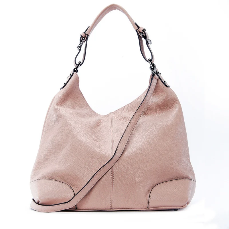 Sac à main cabas en cuir grainé NIKEE Rose intense