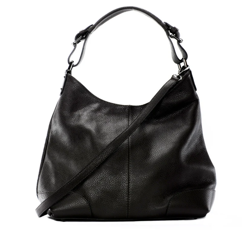 Sac à main cabas en cuir grainé NIKEE Chocolat