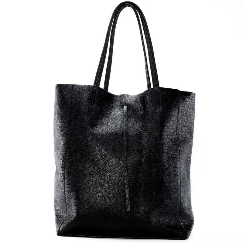 Sac cabas en cuir grainé NICE Noir