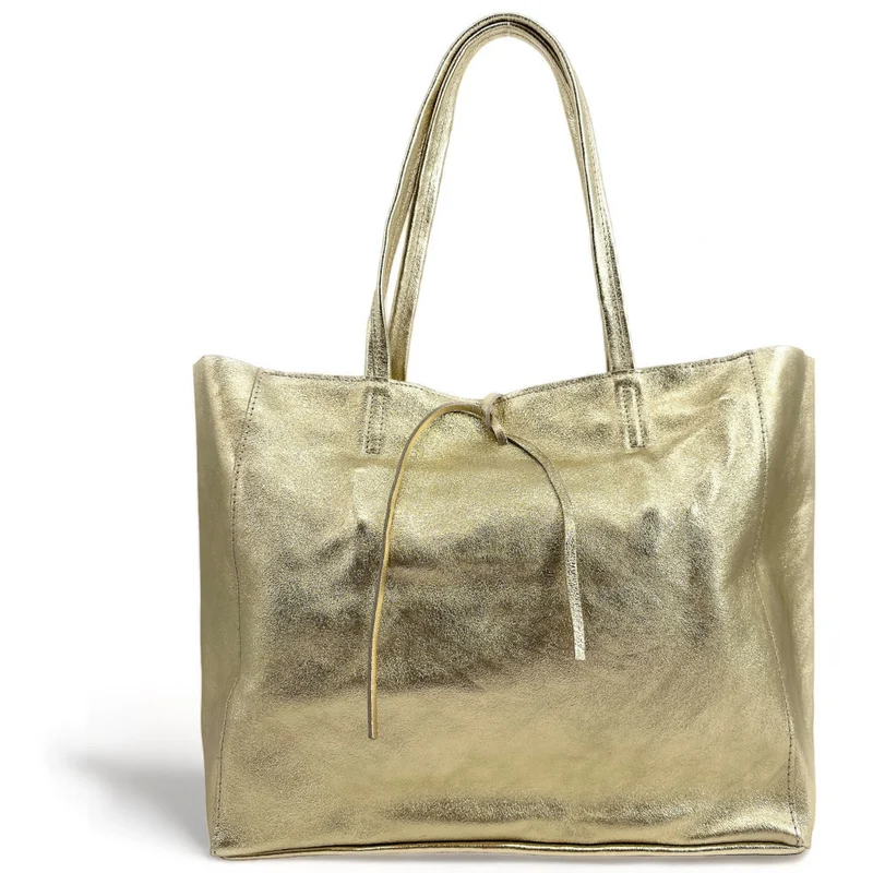 Sac cabas en cuir irisé HOBART Or
