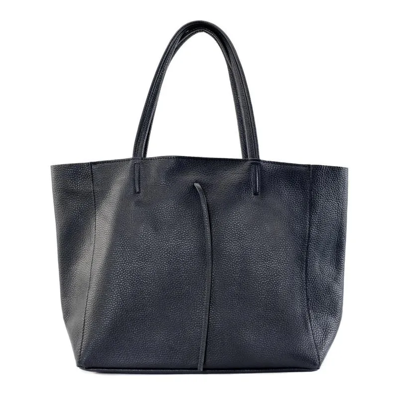 Sac cabas en cuir grainé HOBART Noir