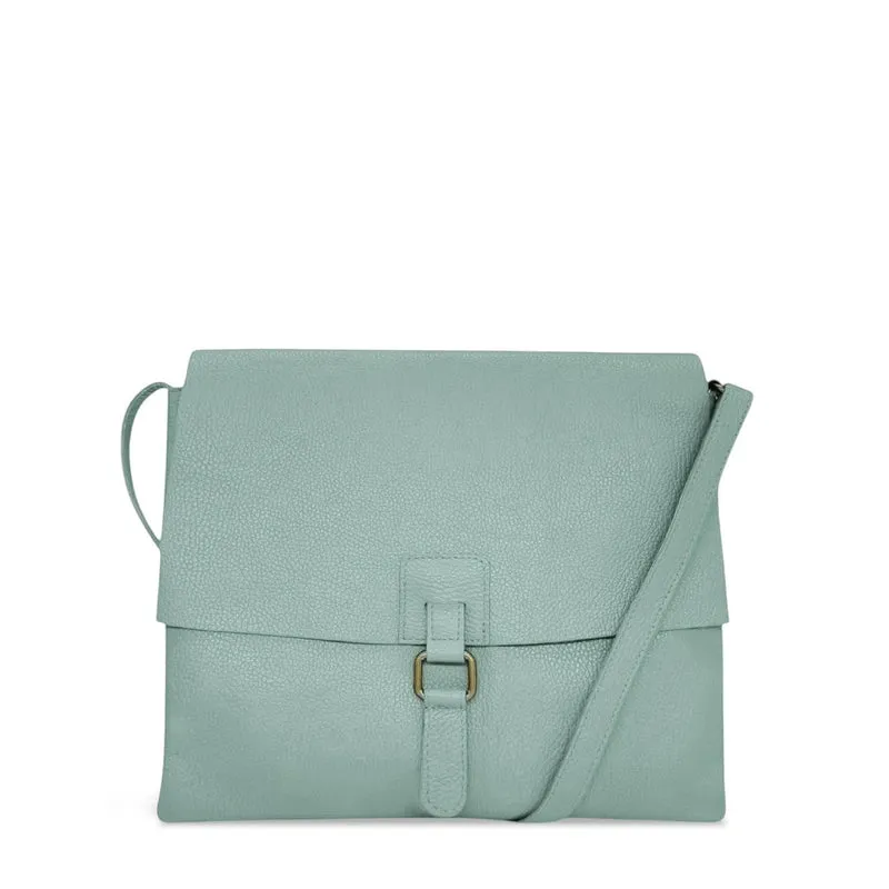 Sac bandoulière en cuir grainé COQUETTE Vert pastel