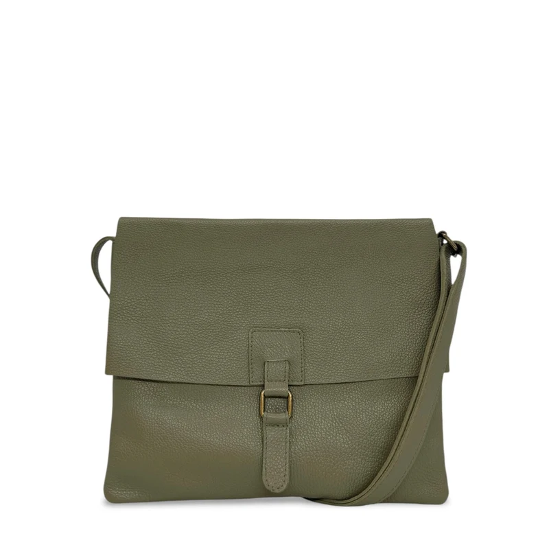 Sac bandoulière en cuir grainé COQUETTE Vert Kaki