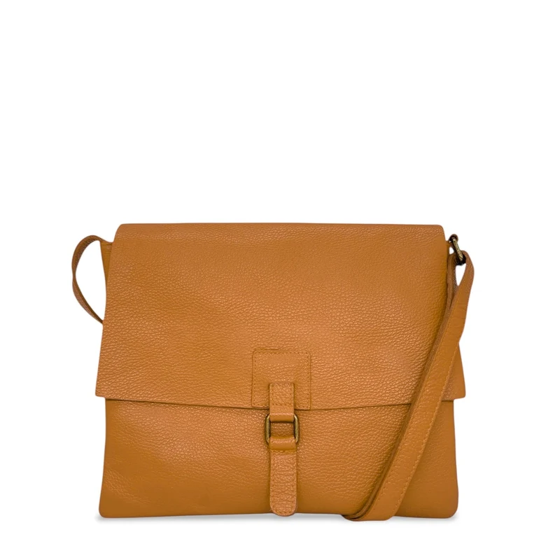 Sac bandoulière en cuir grainé COQUETTE Marron camel