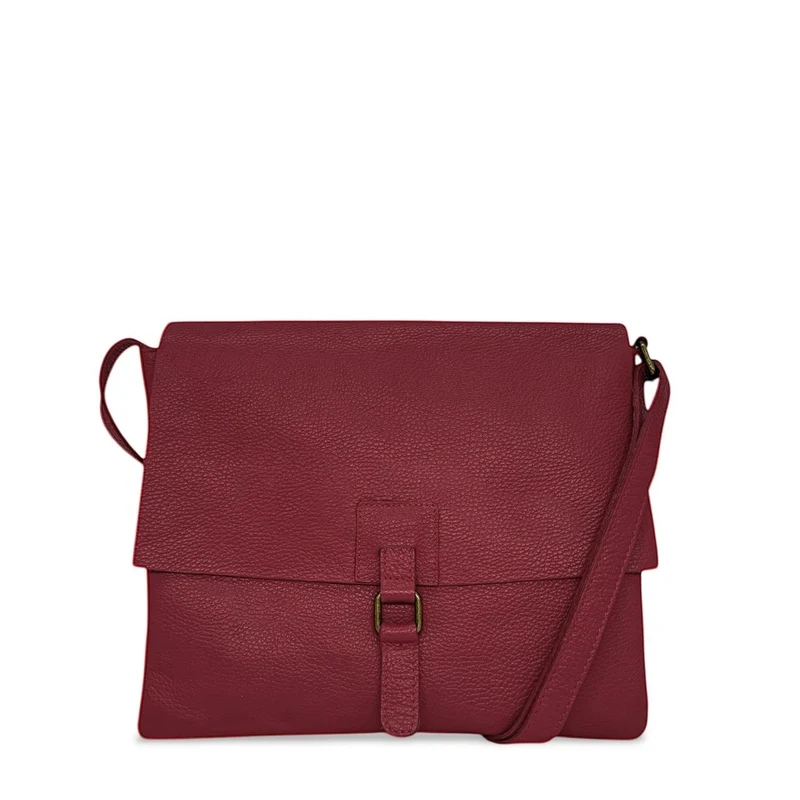 Sac bandoulière en cuir grainé COQUETTE Bordeaux