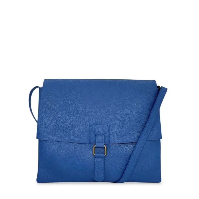 Sac bandoulière en cuir grainé COQUETTE Bleu roi