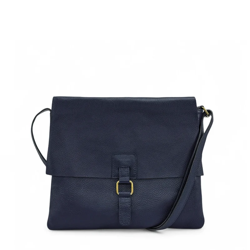 Sac bandoulière en cuir grainé COQUETTE Bleu marine