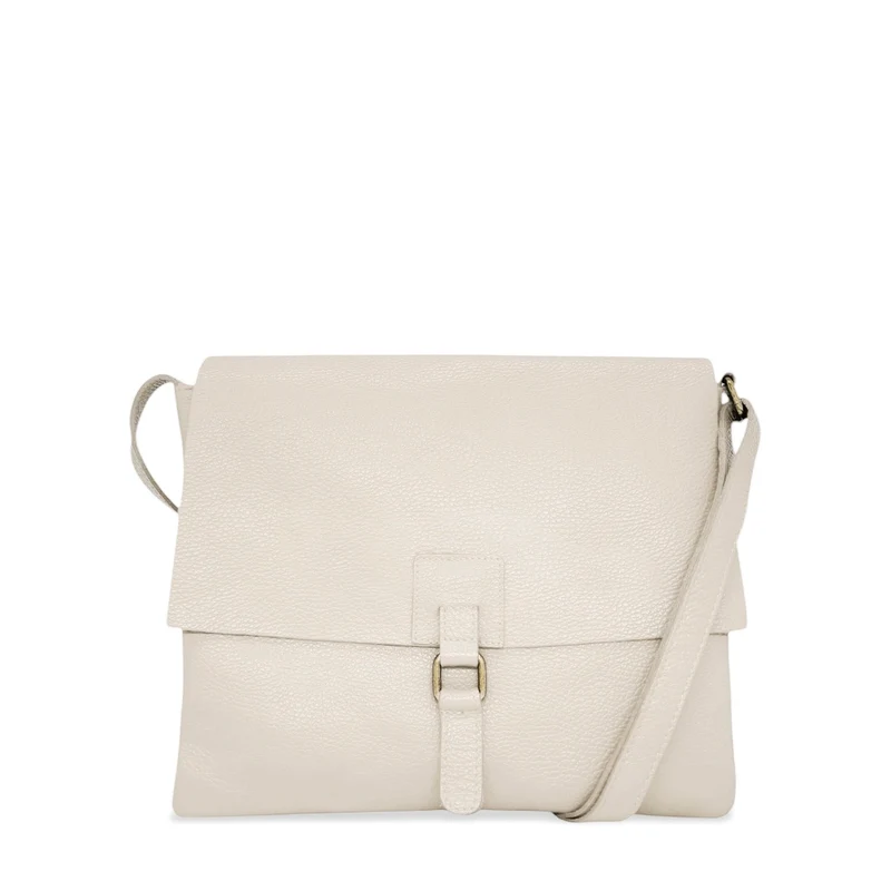 Sac bandoulière en cuir grainé COQUETTE Beige crème