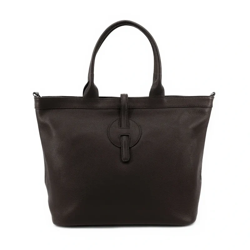 Sac cabas en cuir grainé INNOCENT Chocolat