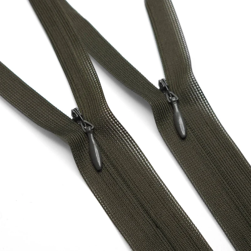 Fermeture Éclair Invisible à Bout Fermé | #2 | Kaki Profond | 5 1/4'' - 13,5 cm