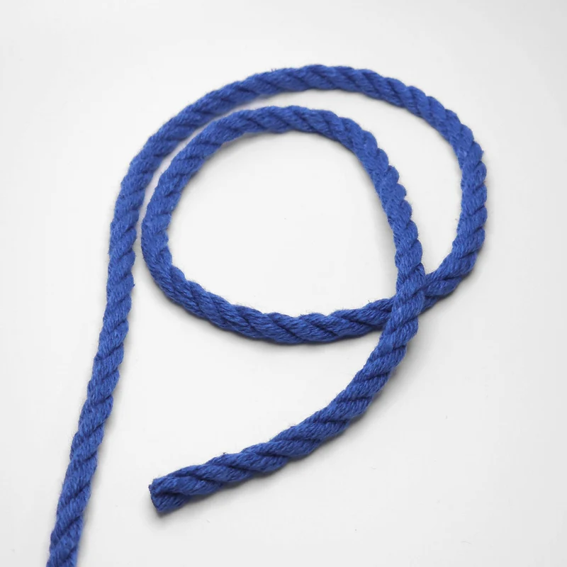 Cordon en Coton Torsadé | 7 mm | Bleu Royal