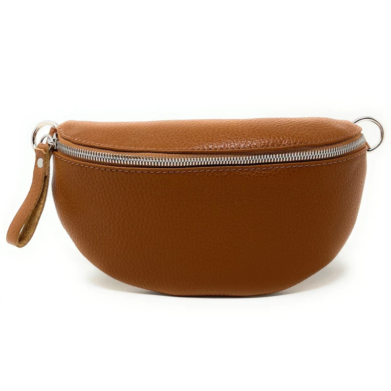 Sac banane en cuir grainé LOU Camel