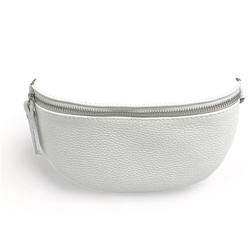 Sac banane en cuir grainé LOU Blanc