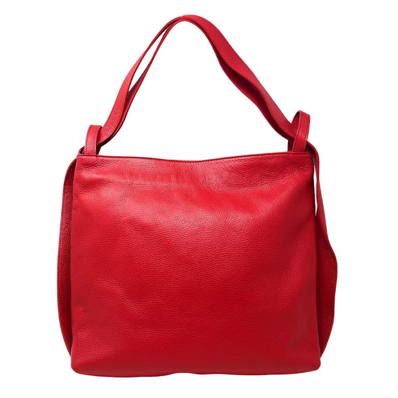 Sac à main convertible en cuir grainé SOHO Rouge garance