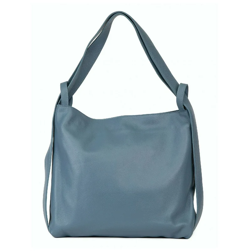 Sac à main convertible en cuir grainé SOHO Bleu glacier