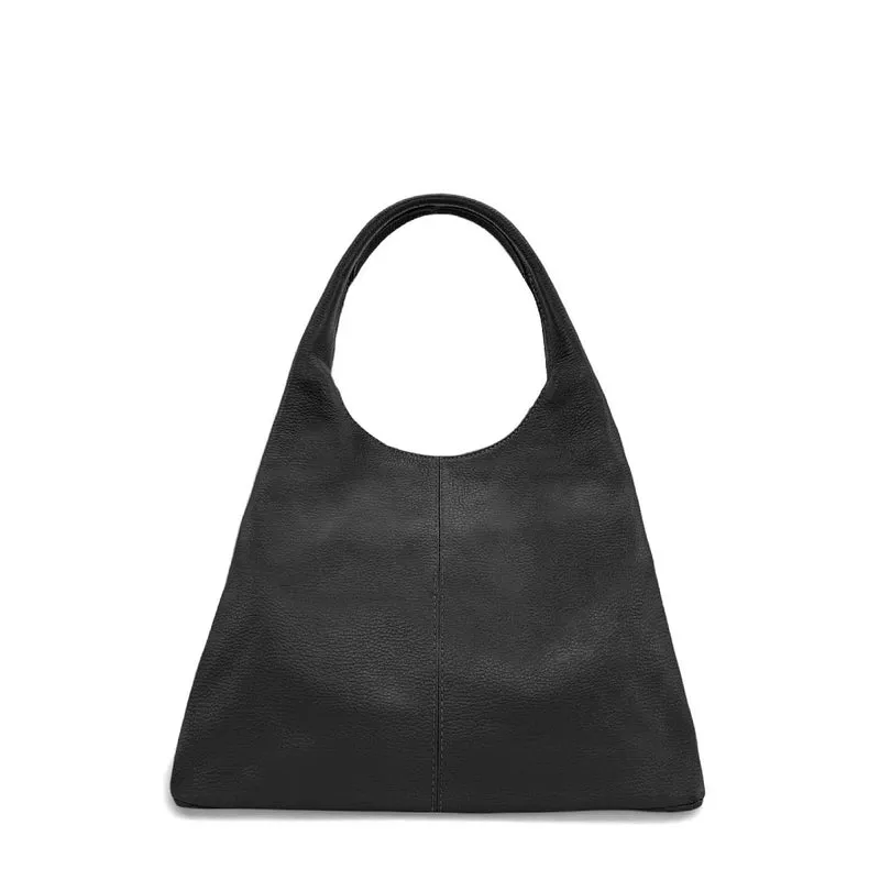 Sac porté épaule en cuir grainé BOSTON Noir