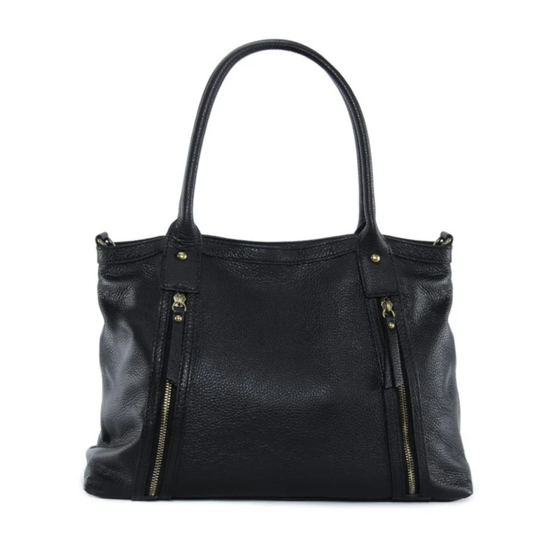 Sac à main en cuir grainé RANGOON Noir