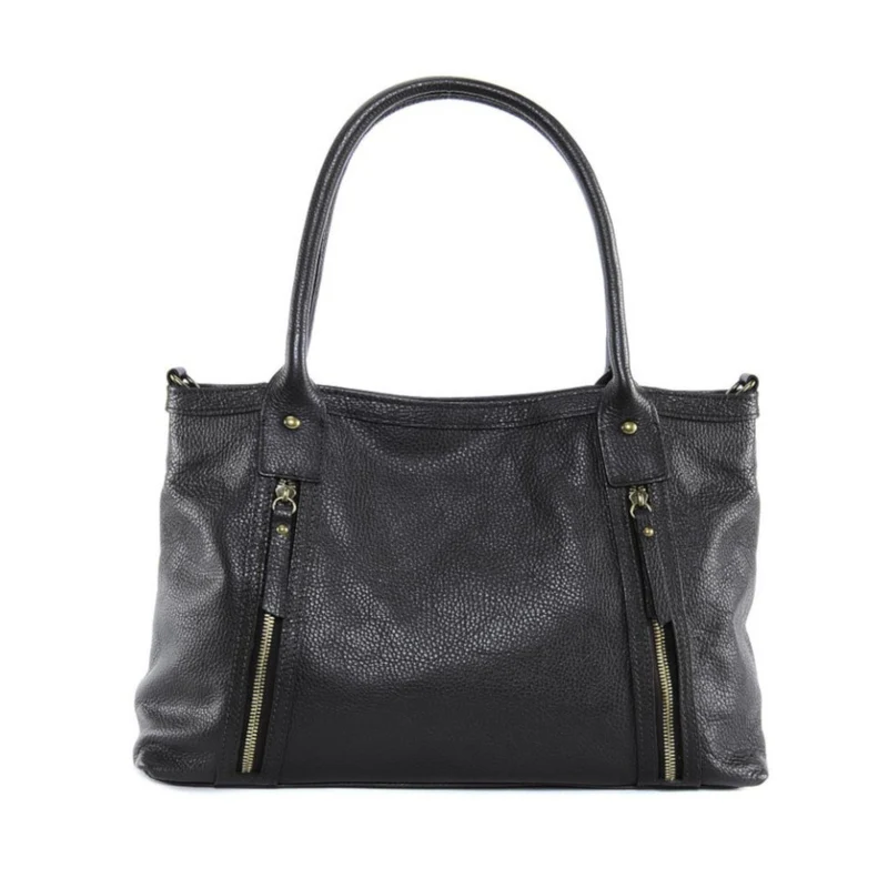 Sac à main en cuir grainé RANGOON Chocolat