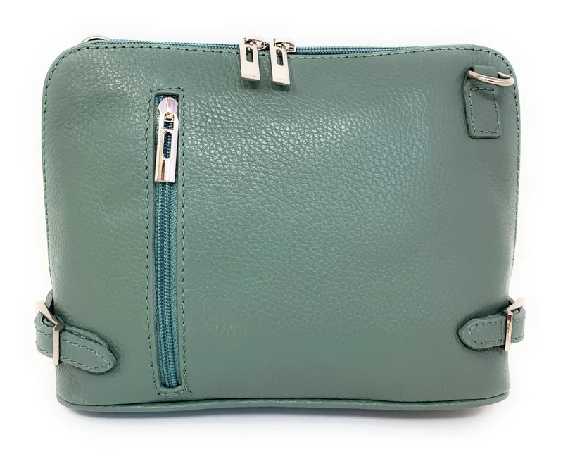 Sac à main en cuir italien grainé MAMMA MIA Vert pastel