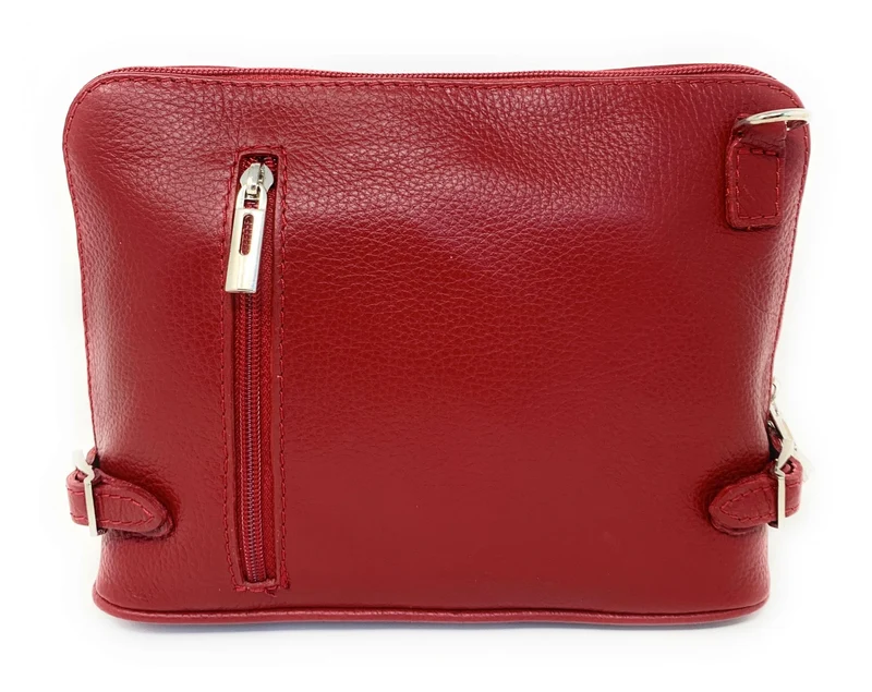 Sac à main en cuir italien grainé MAMMA MIA Rouge foncé