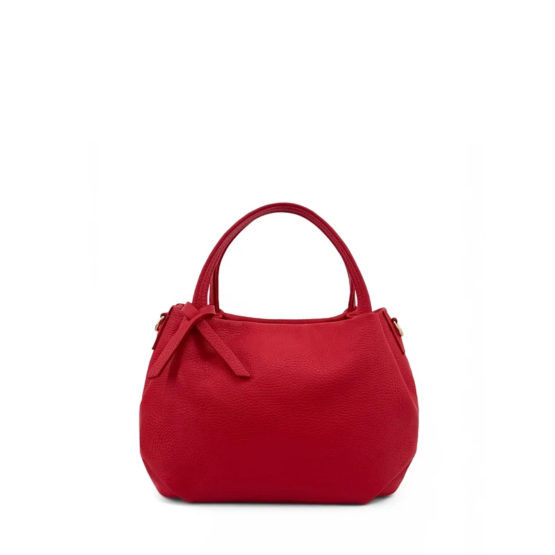 Sac à main en cuir grainé BUBBLE Rouge garance