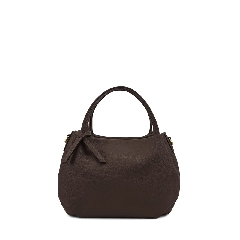 Sac à main en cuir grainé BUBBLE Marron chocolat