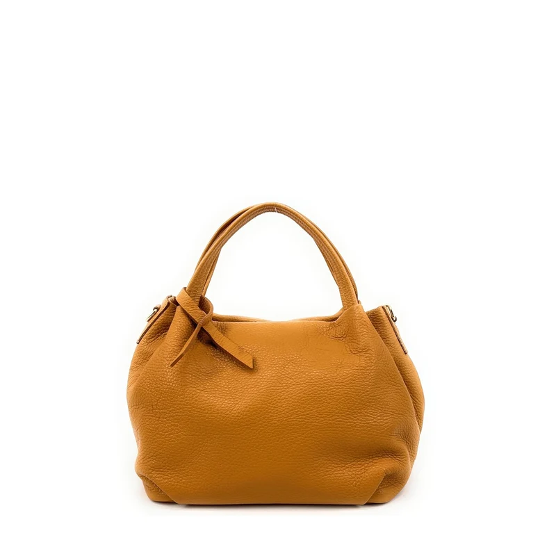 Sac à main en cuir grainé BUBBLE Marron camel