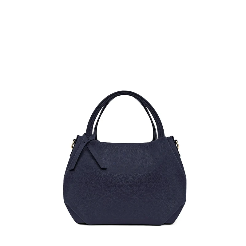 Sac à main en cuir grainé BUBBLE Bleu marine