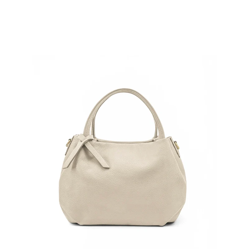 Sac à main en cuir grainé BUBBLE Beige crème