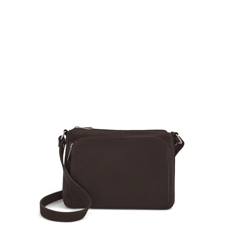 Sac trotteur à bandoulière en cuir grainé MANHATTAN Marron chocolat