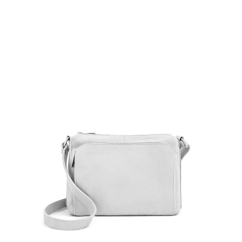 Sac trotteur à bandoulière en cuir grainé MANHATTAN Blanc