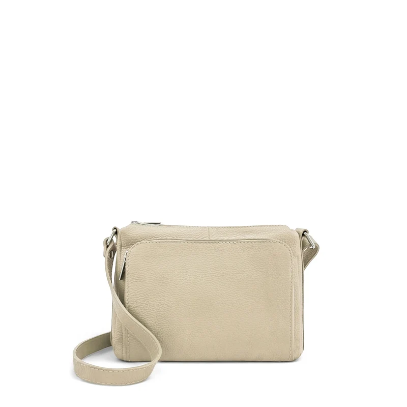 Sac trotteur à bandoulière en cuir grainé MANHATTAN Beige crème